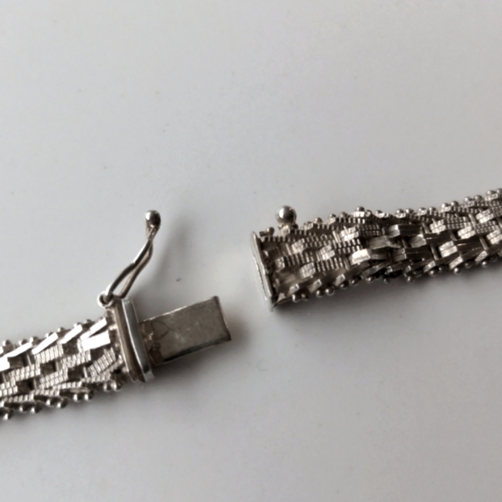 Vintage 925 sterling silver Riccio V-shape Chevron necklace - Picture 6 of 11